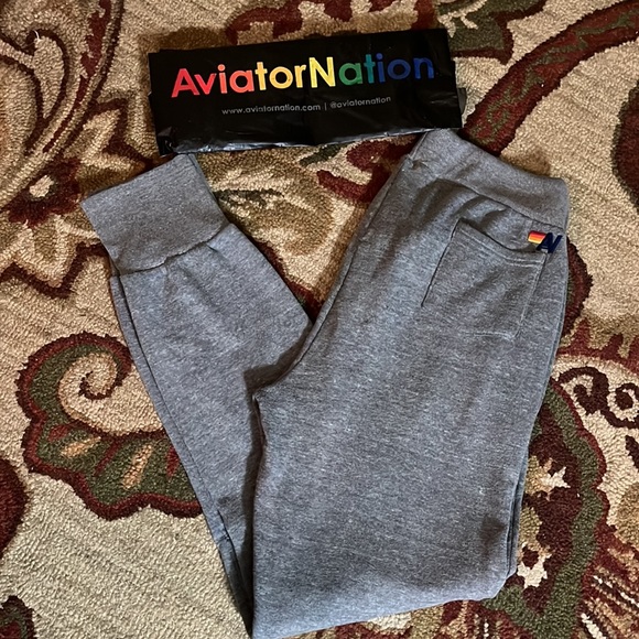 AVIATOR NATION Size XXLarge 2X Tall 36" Inseam Shin/Kneepad Sweatpants$198 RARE - Picture 1 of 17